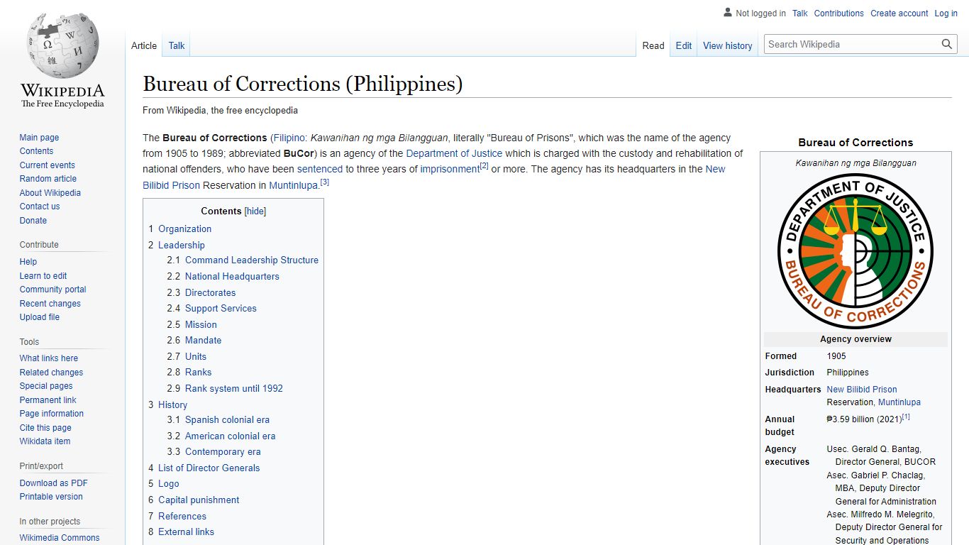 Bureau of Corrections (Philippines) - Wikipedia